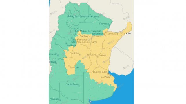 El SMN emitió alertas por viento y tormenta para Entre Ríos