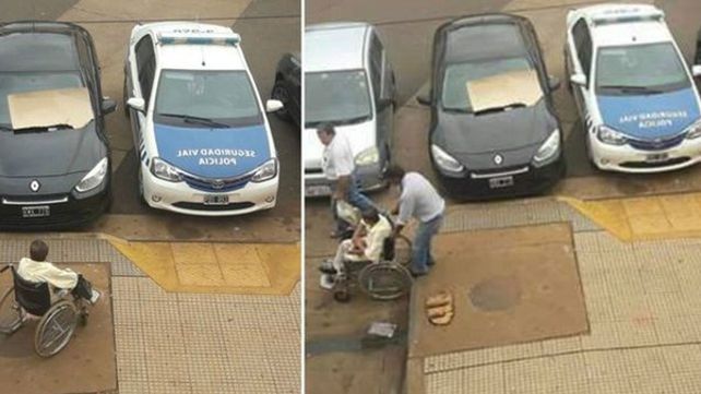 El director de Seguridad Vial de Misiones estacionó sobre una rampa para discapacitados