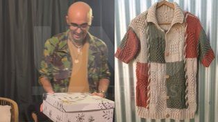 Abel Pintos recibió el regalo de una tejedora oriunda de María Grande