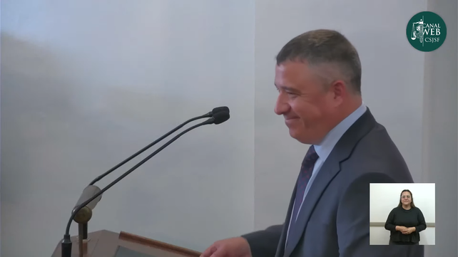 Diego Maciel durante su discurso