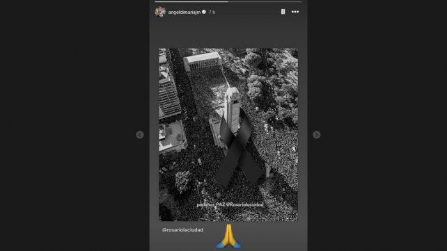 Ángel Di María se sumó al pedido por la paz de Rosario