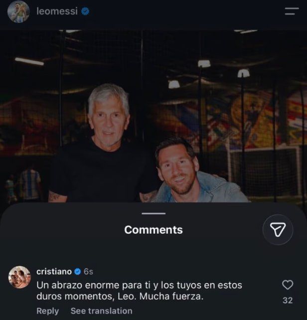 El gesto de Cristiano Ronaldo hacia Lionel Messi tras la muerte de su padre