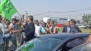 Sergio Massa llegó a Rafaela en un automóvil conducido por el gobernador Omar Perotti.&nbsp;