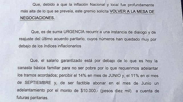 El Suoyem pidió adelantar los aumentos salariales acordados