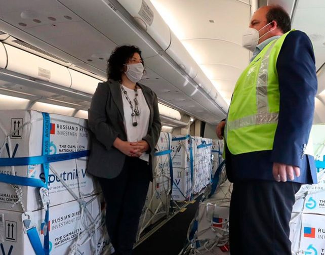Aeropuerto de Ezeiza. Argentina recibió más de siete millones de dosis de vacunas contra el Covid-19.