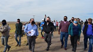 Michlig acompañó la caravana de protesta de productores