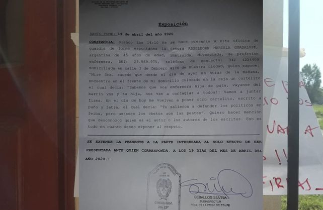 Una enfermera amenazada por sus vecinos abandonó su casa