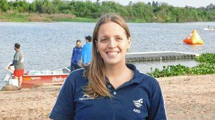 En el balneario de Santo Tomé, Candela Giordanino, se colgó la medalla de oro en los 10km.