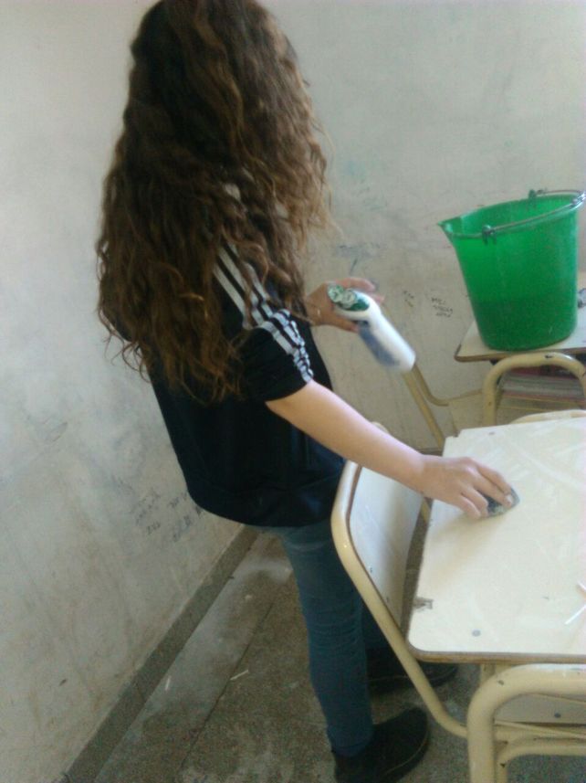 Cabaña Leiva: estudiantes secundarios ponen manos a la obra para embellecer su escuela