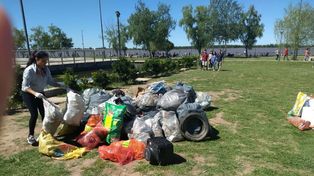 En un día, sacaron una tonelada de basura del río Paraná