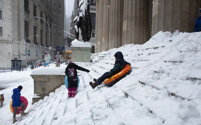 Imágenes de la histórica nevada en Nueva York