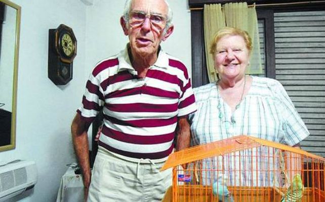 Postal. El odontólogo junto a Berta en 2014