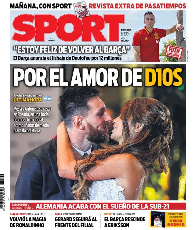 La tapa del diario deportivo Sport.&nbsp;