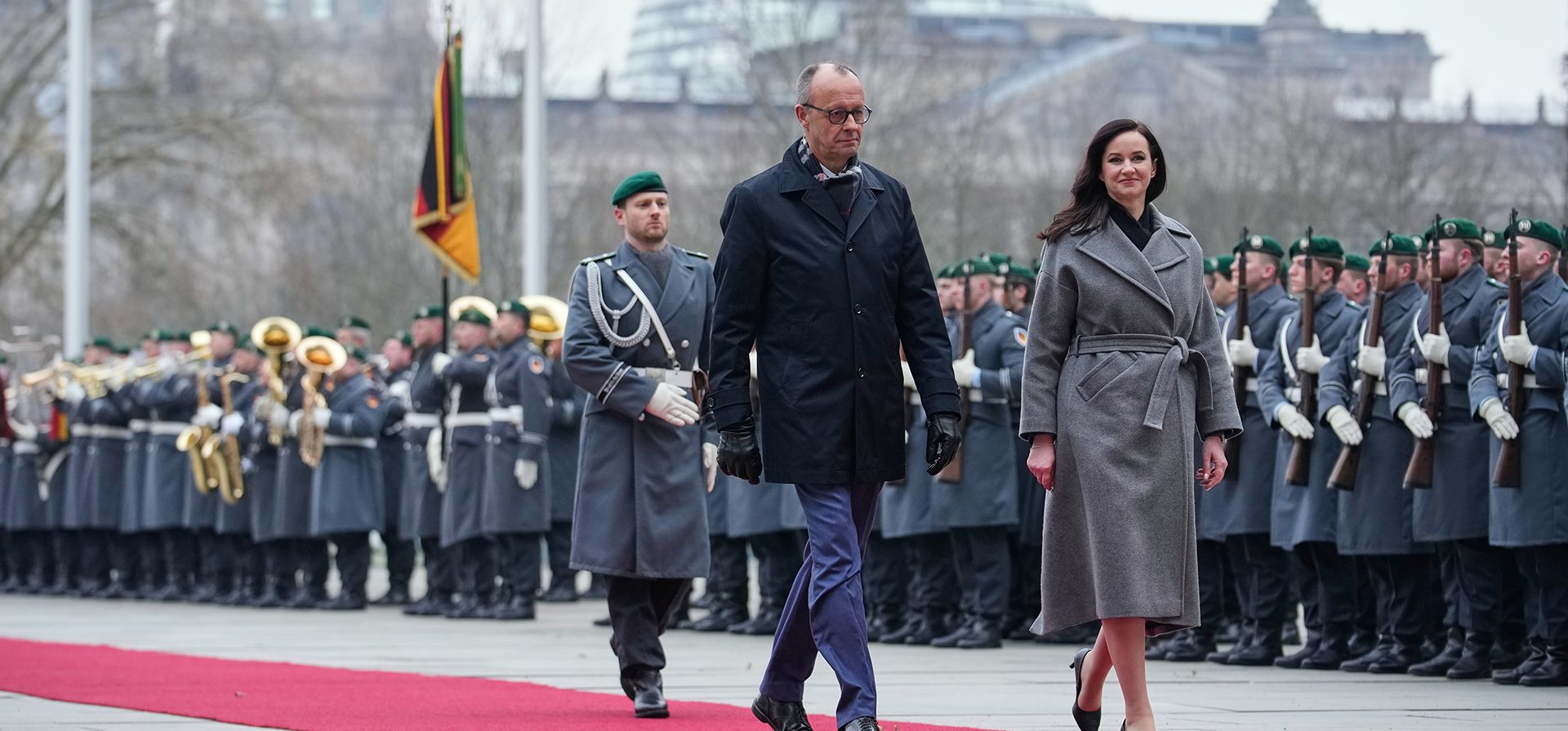 El canciller alemán, Friedrich Merz (centro), recibe a la primera ministra de Lituania, Inga Ruginiene, para una reunión en la cancillería en Berlín, Alemania, el jueves 29 de enero de 2026. (Foto AP/Ebrahim Noroozi) El canciller alemán, Friedrich Merz (centro), recibe a la primera ministra de Lituania, Inga Ruginiene, para una reunión en la cancillería en Berlín, Alemania, el jueves 29 de enero de 2026. (Foto AP/Ebrahim Noroozi)