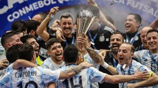 El loco festejo tras la conquista de la Copa América. Otra vez Argentina en lo más alto.
