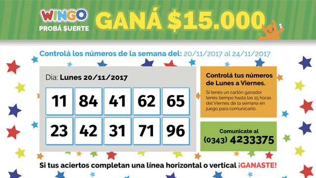 El Wingo: Controlá tus números