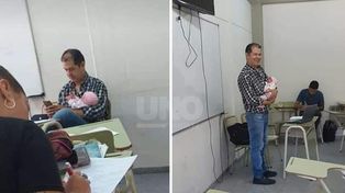 Es docente y cuidó al bebé de una de sus alumnas mientras rendía