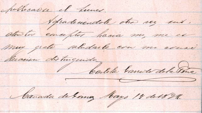 Carta de Carlota Garrido de la Peña