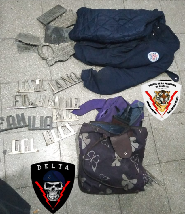 Placas sustraídas de lápidas del cementerio La Piedad.&nbsp;