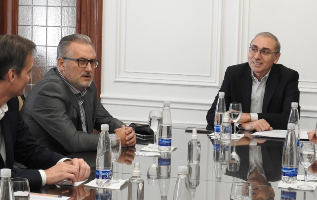 El senador Marcelo Lewandowski (FdT) y Miguel Simioni