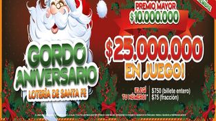 El Gordo de Navidad de Lotería de Santa Fe tiene 25,5 millones en premios