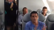 Juan Martín Del Potro fue ovacionado en el vuelo que lo trabajo de vuelta al país.