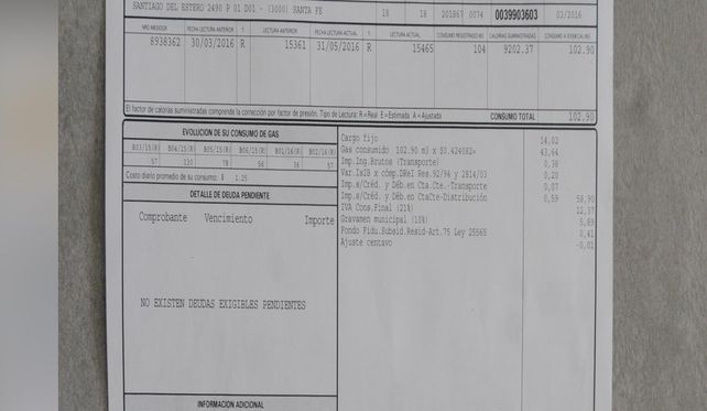 Volvieron las facturas de gas y algunas con importes de 2 pesos