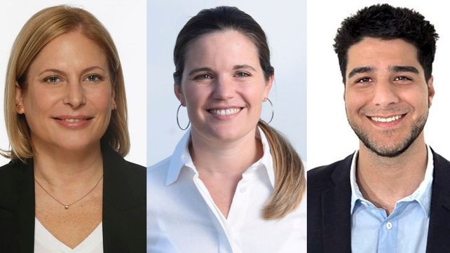 Gisela Scaglia (Provincias Unidas), Caren Tepp (Fuerza Patria) y Agustín Pellegrini (La Libertad Avanza), al frente de los tres principales espacios que competirán en las elecciones de octubre. 