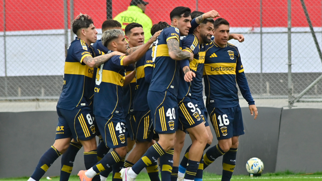 Festejo de Boca ante Barracas Central. Ese triunfo le impidió a Central