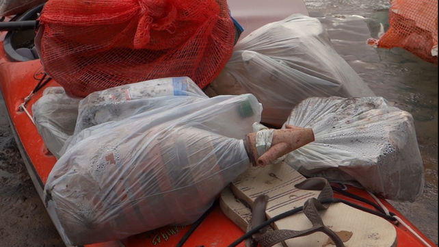 Parte de la basura que se recolectó en la última jornada.