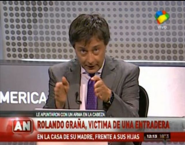 Rolando Graña sufrió anoche una violenta entradera cuando ingresaba junto con sus dos hijas