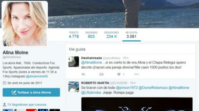 Alina Moine confirmó su romance con el Chapa Retegui