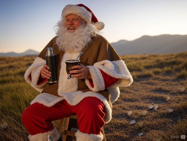 El chatbot de inteligencia artificial Grok creó imágenes para responder cómo sería Papá Noel si hubiera nacido en Argentina. 
