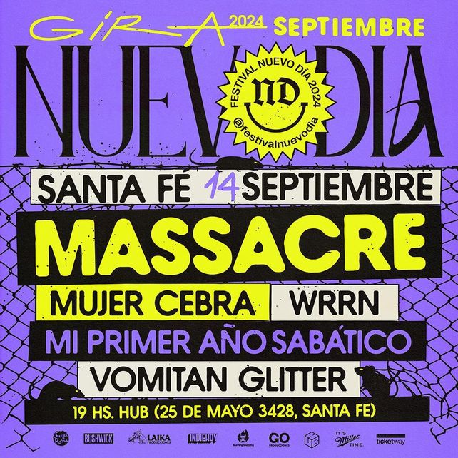 Con Massacre como banda principal, llega a Santa Fe el festival Nuevo Día Con Massacre como banda principal, llega a Santa Fe el festival Nuevo Día