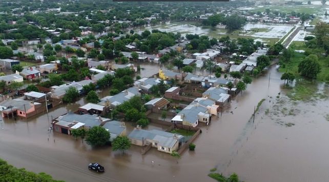 Imagen aérea de San Justo tras el temporal. Fuente: Canal 2 San Justo