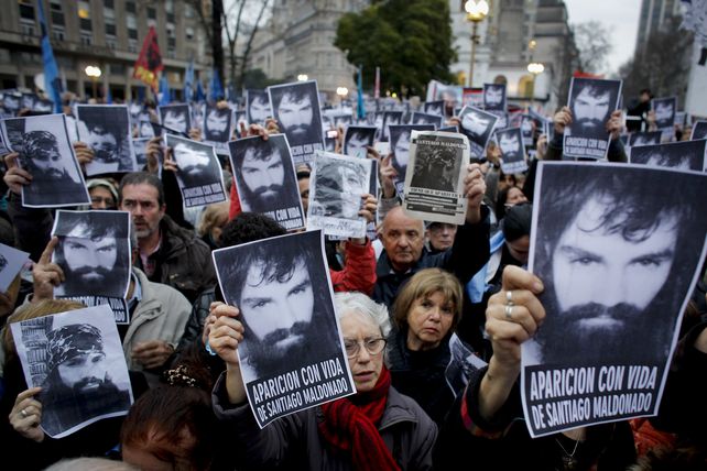 Una de las movilizaciones en reclamo por la aparición con vida de Maldonado.