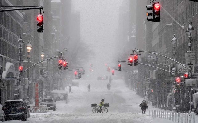Imágenes de la histórica nevada en Nueva York