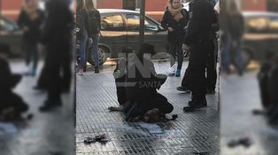 Un pitbull suelto en pleno Bulevar atacó a otro perro y a su dueño