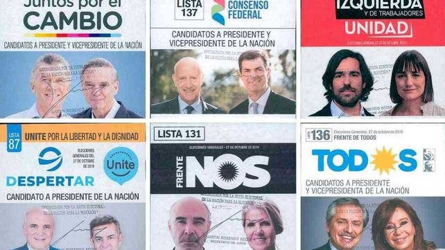 Puja presidencial. Así serán las boletas que los ciudadanos encontrarán en el cuarto oscuro.