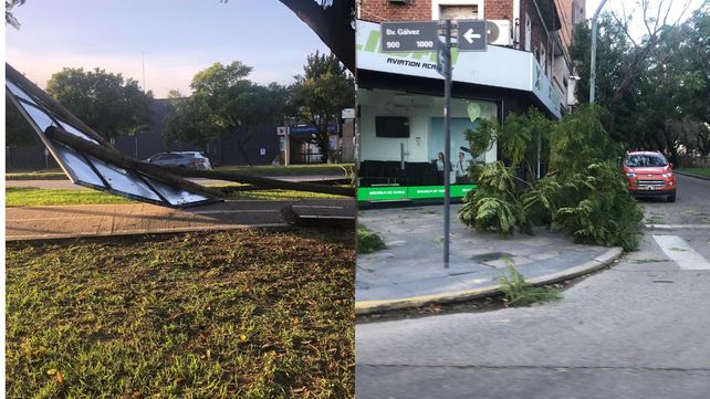 El fuerte temporal de viento que azotó Santa Fe dejó daños materiales