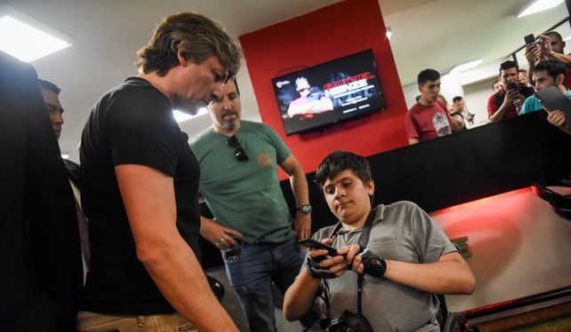 El Gringo le dio una entrevista a un estudiante de periodismo el día de su presentación como DT de Newells. (LA CAPITAL/Celina Mutti Lovera)