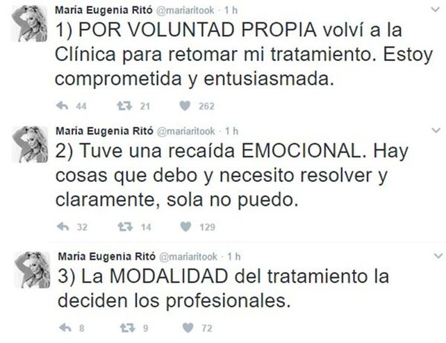 María Eugenia Ritó protagonizó un confuso incidente