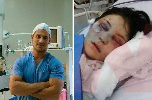 El anestesista y la chica que lo denunció.&nbsp;