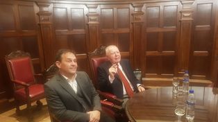 Los economistas Fausto Spotorno y Orlando Ferreres estuvieron en Rosario.
