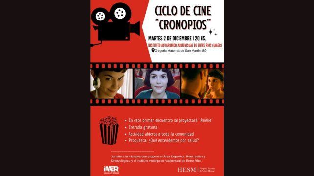 El Hospital Escuela de Salud Mental presenta el ciclo de cine Cronopios