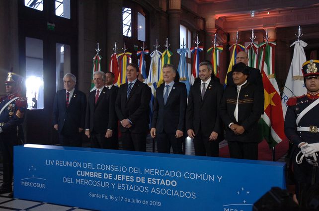 Cumbre. Los líderes de la región posaron para la foto en la Estación Belgrano