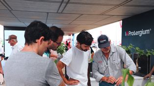 Medioambiente. El stand de Protergium en Expoagro, uno de los referentes de los bioisnsumos.