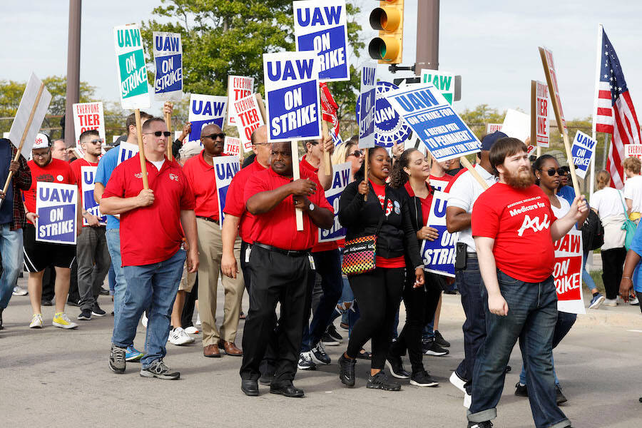 Una huelga de los trabajadores de la UAW estadounidense.&nbsp;