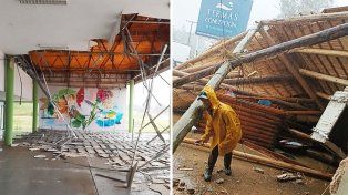 La tormenta de agua y ráfagas de viento se desató en la madrugada de este martes en Concepción del Uruguay causando voladuras de techos y caída de árboles. Fotos: La Pirámide