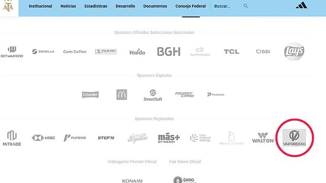 AFA sumó como sponsor de la Selección una marca de vapeadores